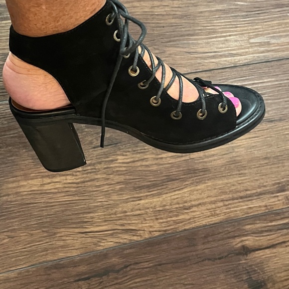 Jeffrey Campbell Black Lace-Up Bootie - Picture 3 of 4